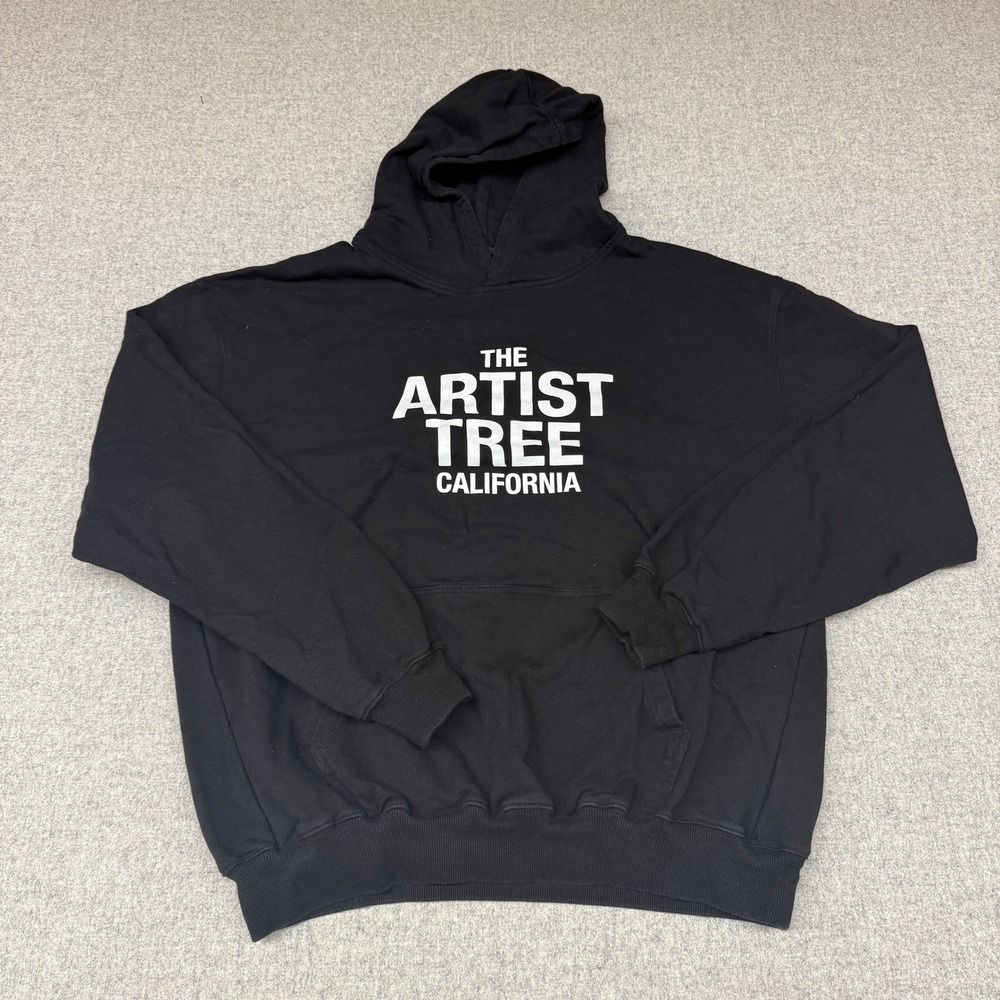 Revolt The Artist Tree California Hoodie Size XL Black Cotton Graphic Pullover